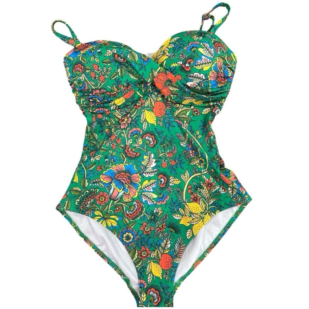 Boden Green Floral One-Piece Swimsuit